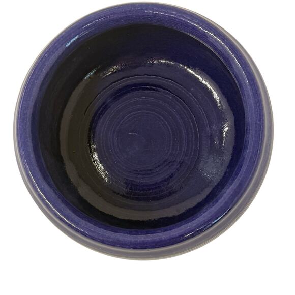 Vintage Blue Studio Pottery Bowl Ashtray Glazed Ceramic 4.75” Handmade - Picture 4 of 4